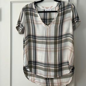 Bella Dahl plaid tshirt blouse